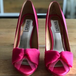 Badgley Mischka pink Zali Satin Shoes